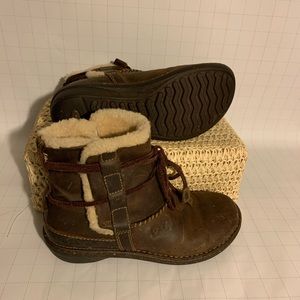 UGG brown leather ankle boots
